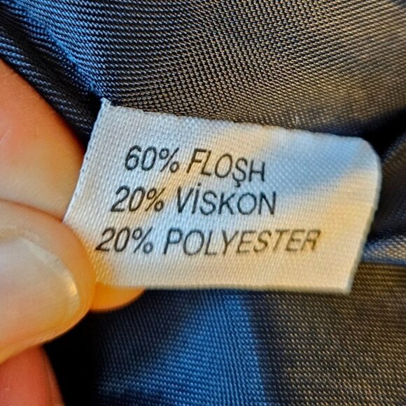 Vintage Turkish Tekbir Modest Coat 80s/90s Navy Red Woven Jacquard 6 8 38 - Picture 6 of 15